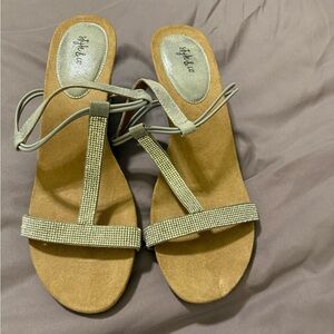 Style & Co. Gray and Rhinestone Sandals